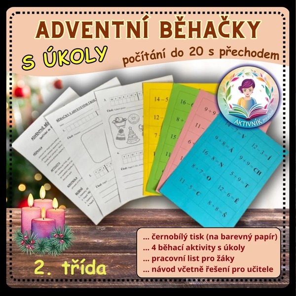 ADVENTNÍ BĚHAČKY s úkoly (počítání do 20 s přechodem) 1