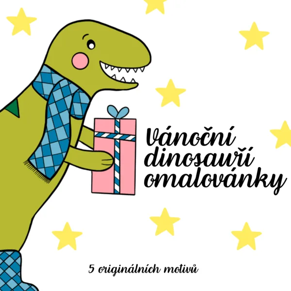 Vánoční dinosauří omalovánky 1