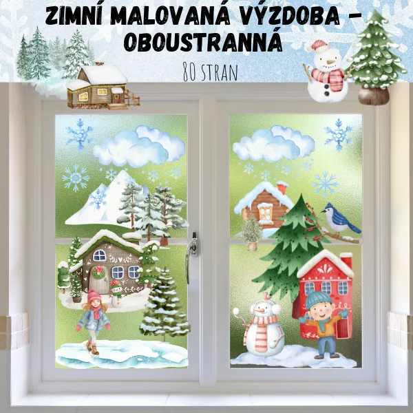 Malovaná zimní výzdoba - OBOUSTRANNÁ - přes 60 obrázků 1