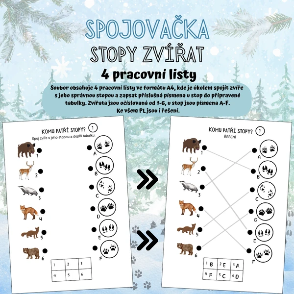 SPOJOVAČKA - Stopy zvířat 1
