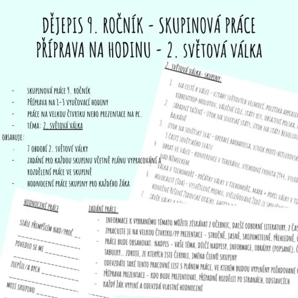 2. světová válka - skupinová práce 1