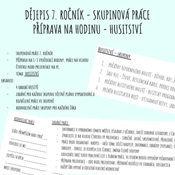 Husitství - skupinová práce 1
