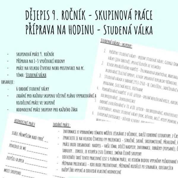 Studená válka - skupinová práce 1