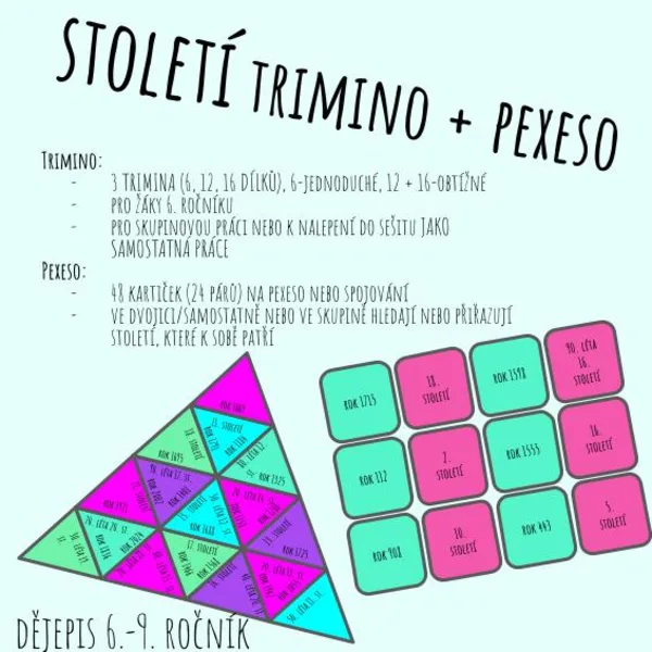 Století - pexeso + trimino 1