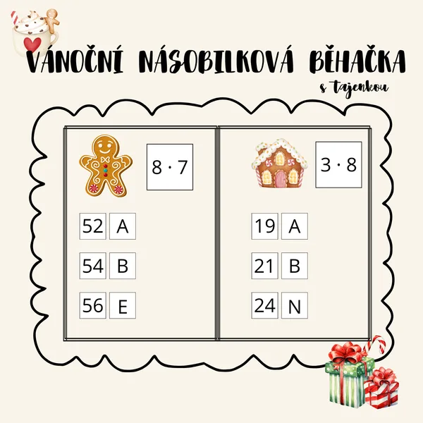 Vánoční násobilková běhačka 1