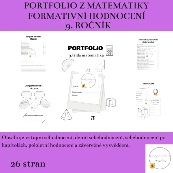Portfolio z matematiky, formativní hodnocení - 9. ročník 1