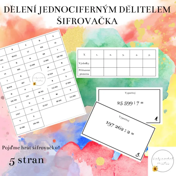 Dělení jednociferným dělitelem - šifrovačka 1