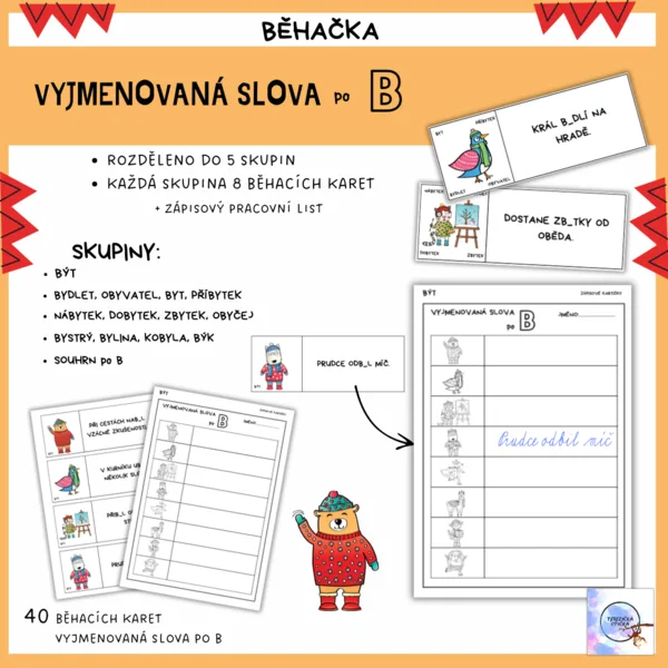 VYJMENOVANÁ SLOVA PO B - Běhačka zvířátka ZIMA 1