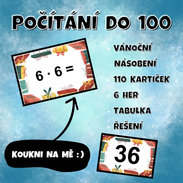 POČÍTÁNÍ do 100 - vánoční násobení 1