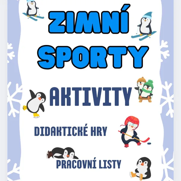 Zimní sporty- didaktické karty, sada aktivit 1