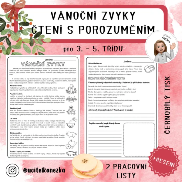 VÁNOČNÍ ZVYKY - ČTENÍ S POROZUMĚNÍM 1