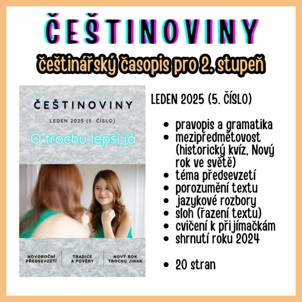 ČEŠTINOVINY 5 (leden 2025) češtinářský e-časopis 1