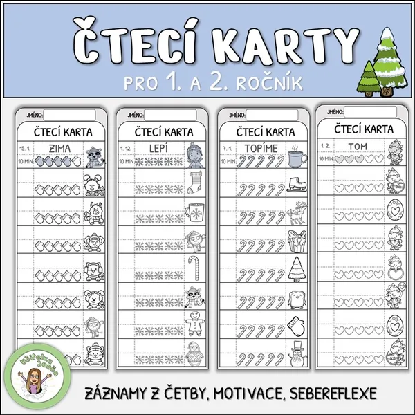 Čtecí karty - zimní motivy 1