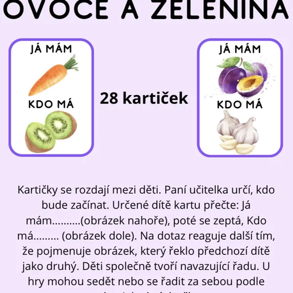 Já mám, kdo má OVOCE A ZELENINA 1