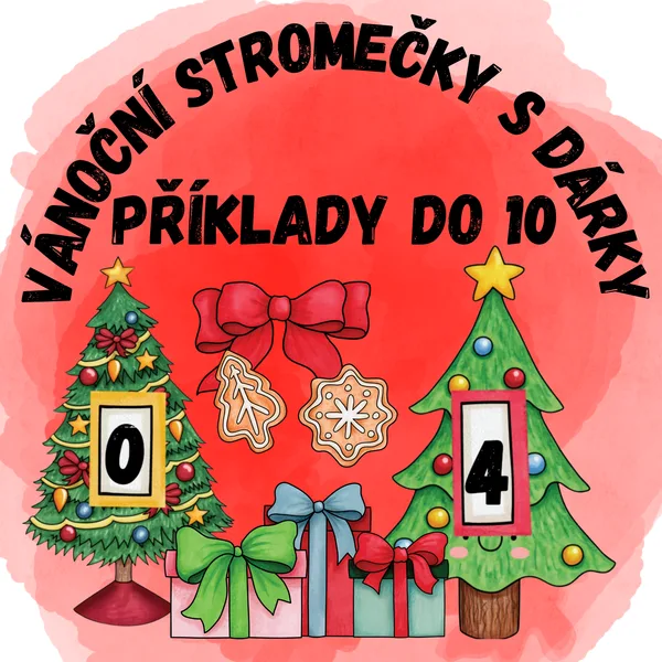 Vánoční stromečky s dárky - počítání do 10 1