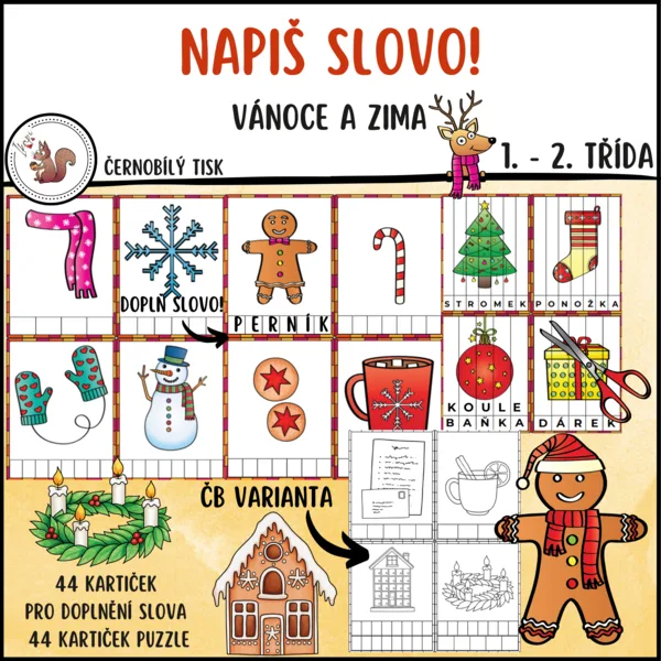 Napiš slovo - Vánoce, zima 1