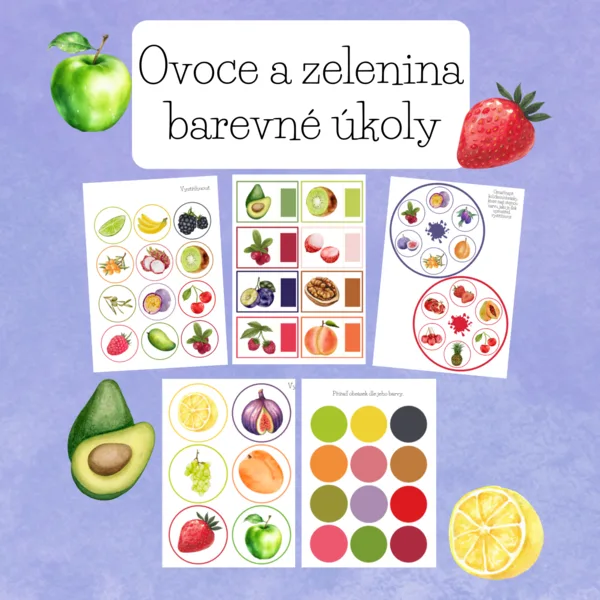 Ovoce a zelenina barevné úkoly 1