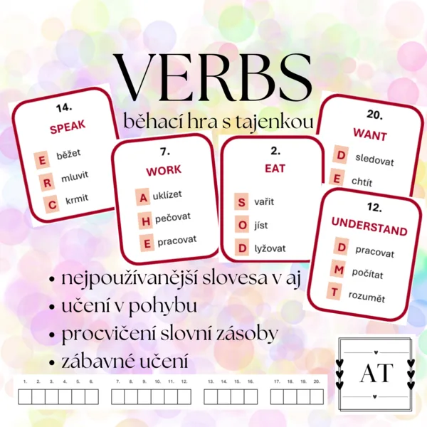 Verbs - běhací hra s tajenkou 1