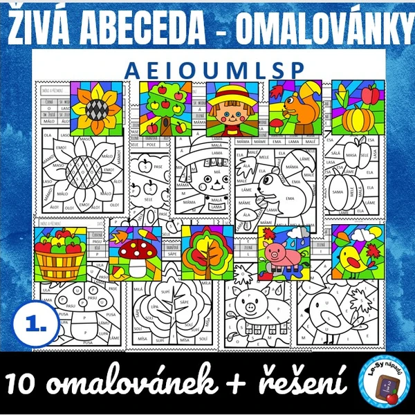 Živá abeceda - omalovánky 1