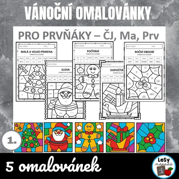 Vánoční omalovánky pro prvňáky 1