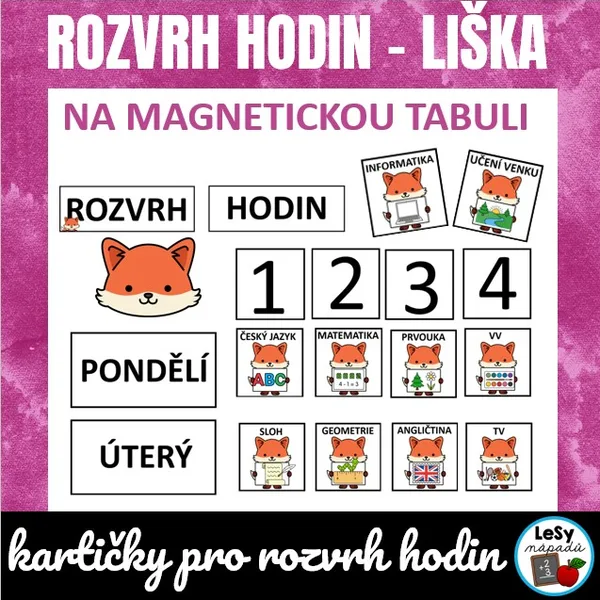 Rozvrh hodin - liška, velký 1