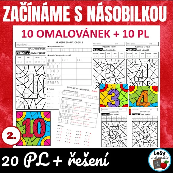 Začínáme s násobilkou - omalovánky a PL 1