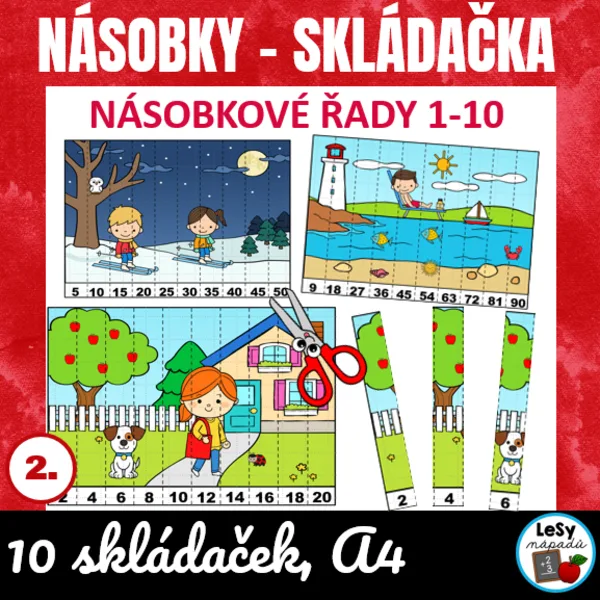 Násobky - skládačka, roční období 1