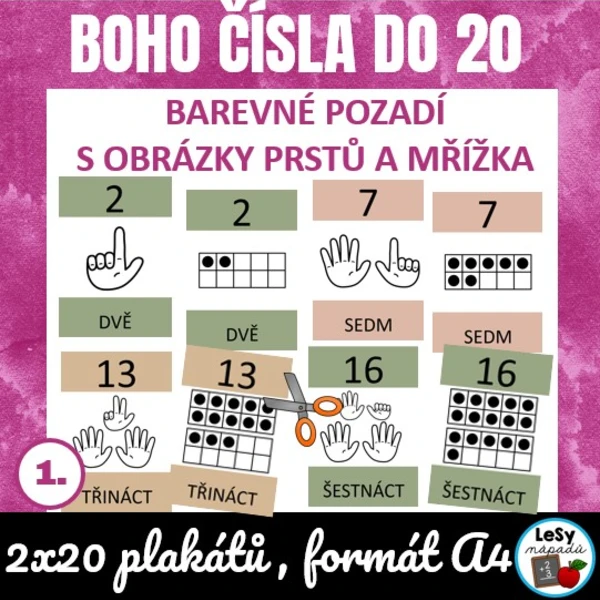 Boho čísla do 20 - plakáty 1