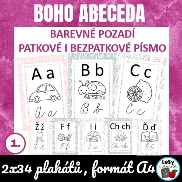 Boho - pastelová abeceda 1