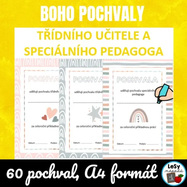 Boho pochvaly učitele a speciálního pedagoga, A4 1