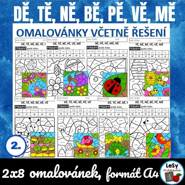 Dě, tě, ně, bě, pě, vě, mě - omalovánky 1