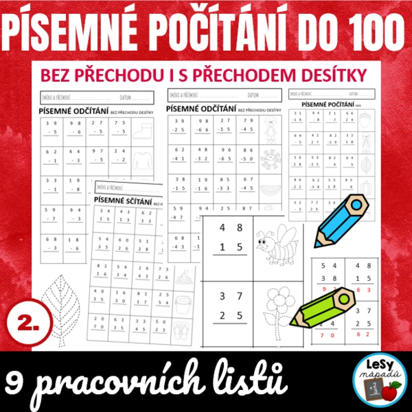Písemné počítání do 100 - pracovní listy 1