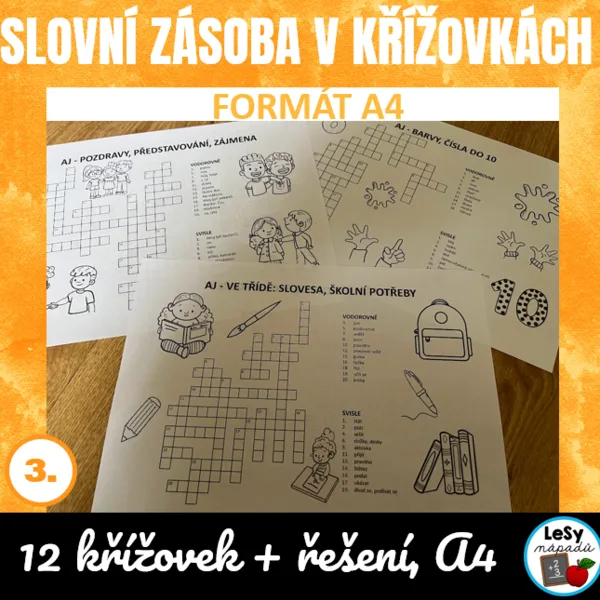 Anglická slovíčka v křížovkách 1
