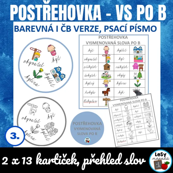 Vyjmenovaná slova po B - postřehovka (psací písmo) 1