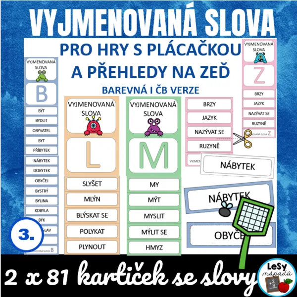 Vyjmenovaná slova pro hry s plácačkou 1