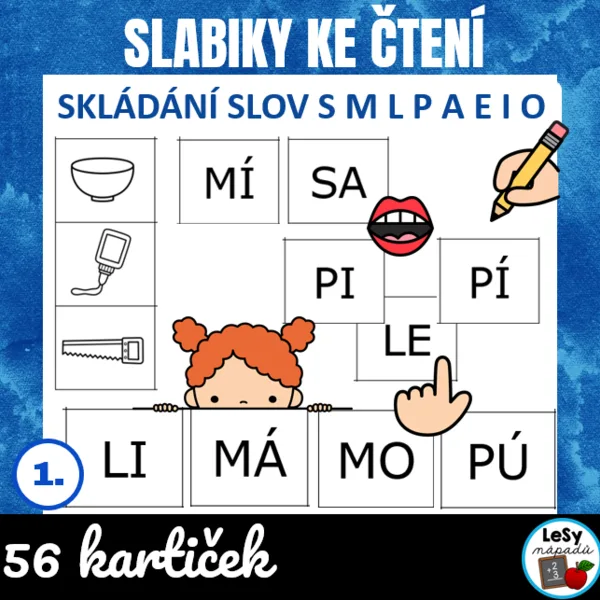 Živá abeceda - slabiky ke čtení a skládání slov 1