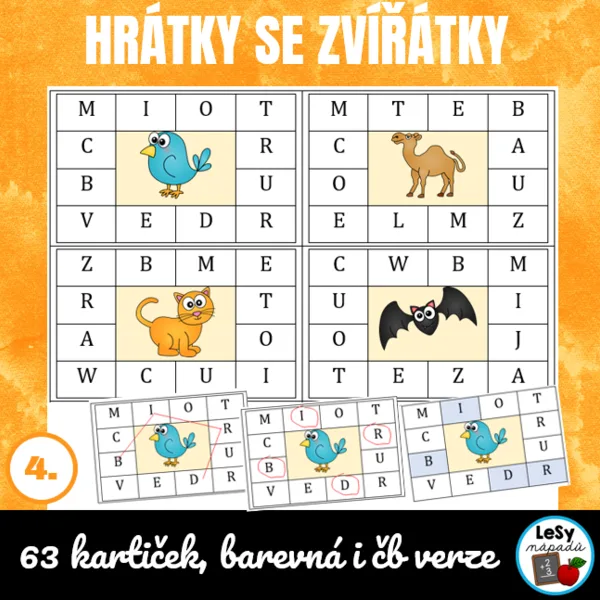 AJ: Hrátky se zvířátky - slož slovo 1