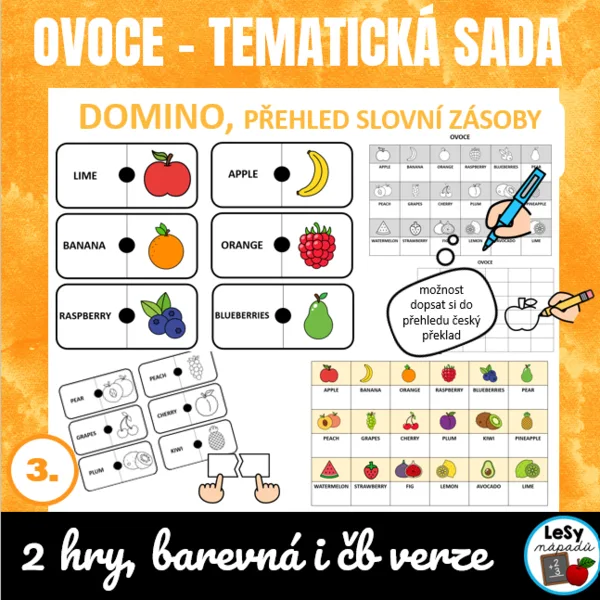 AJ: Obrázkové domino - ovoce 1