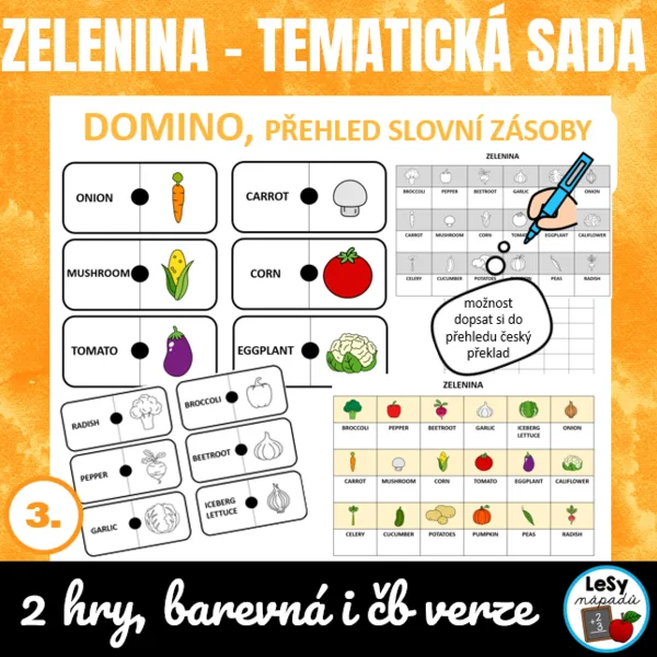 AJ: Obrázkové domino - zelenina 1