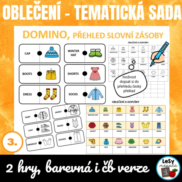 AJ: Obrázkové domino - oblečení 1