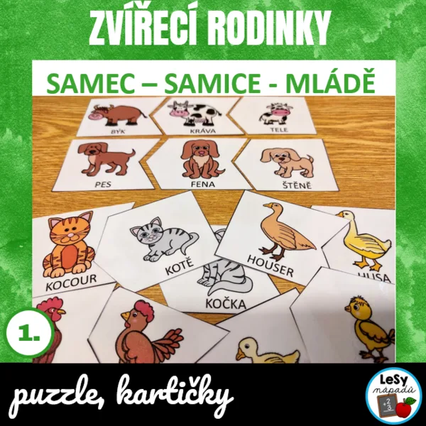 Zvířecí rodinky - puzzle a kartičky 1