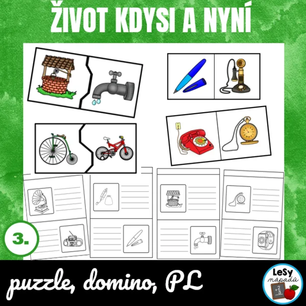 Život kdysi a nyní - puzzle, domino, PL 1