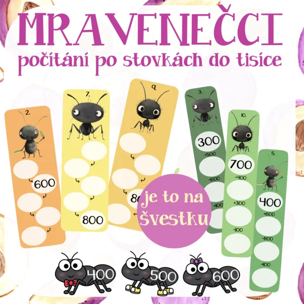 Mravenečci - počítání po stovkách do tisíce 1