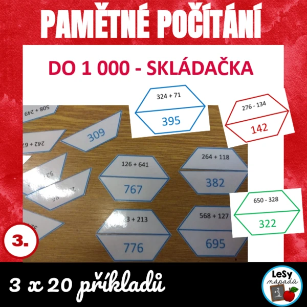 Pamětné počítání do 1 000 - skládačka  1
