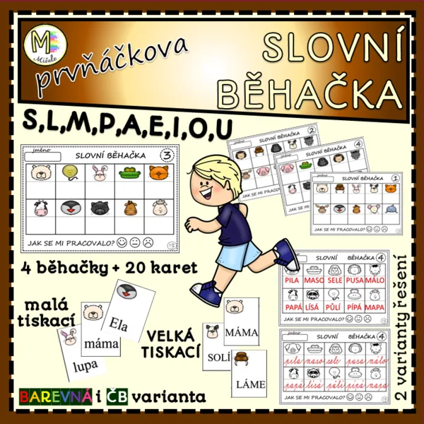 PRVŇÁČKOVA SLOVNÍ BĚHAČKA- AEIOUSLMP 1