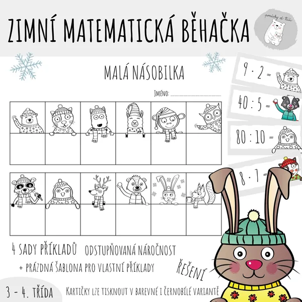Zimní matematická běhačka - Malá násobilka 1