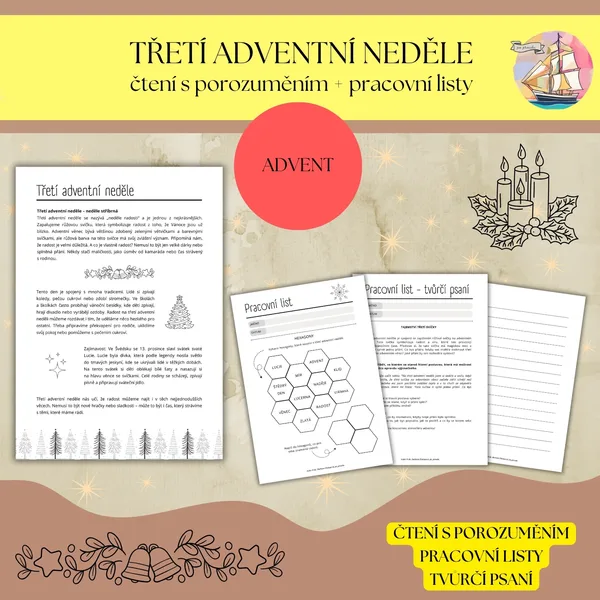 Třetí adventní neděle - čtení s porozuměním (+ tvůrčí psaní) 1