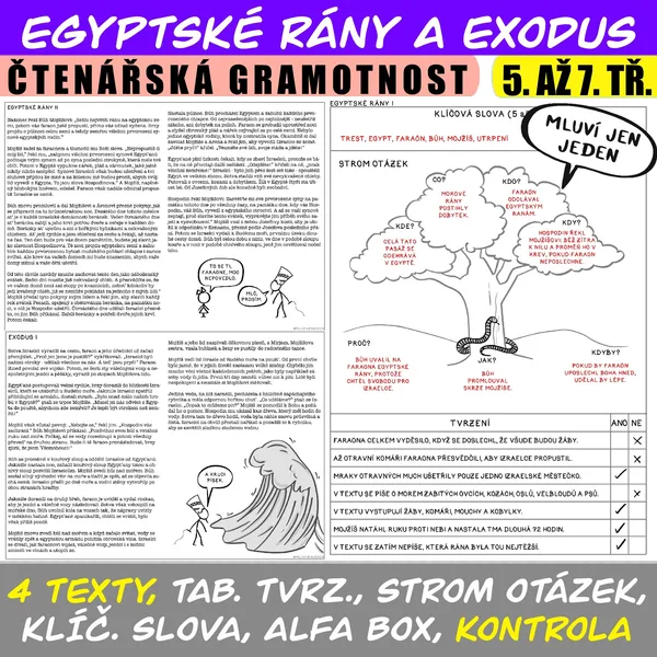 EGYPTSKÉ RÁNY A EXODUS - 4 TEXTY - RWCT - TAB. TVRZ., ALFA BOX - 5. AŽ 7. TŘÍDA 1