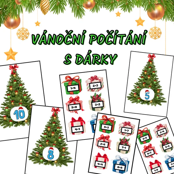 Vánoční počítání do 10 (sčítání) 1