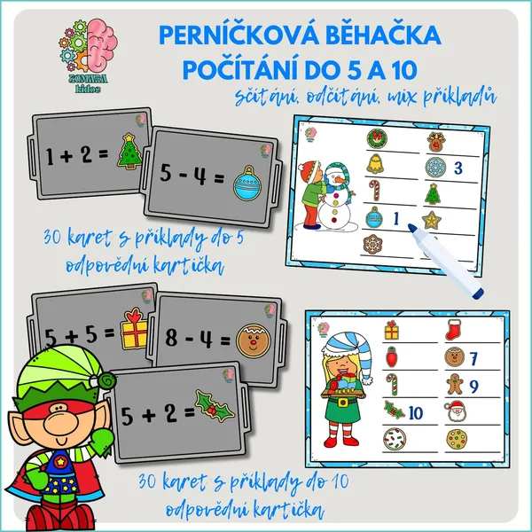 Vánoční běhačka - počítání do 5 a 10 1